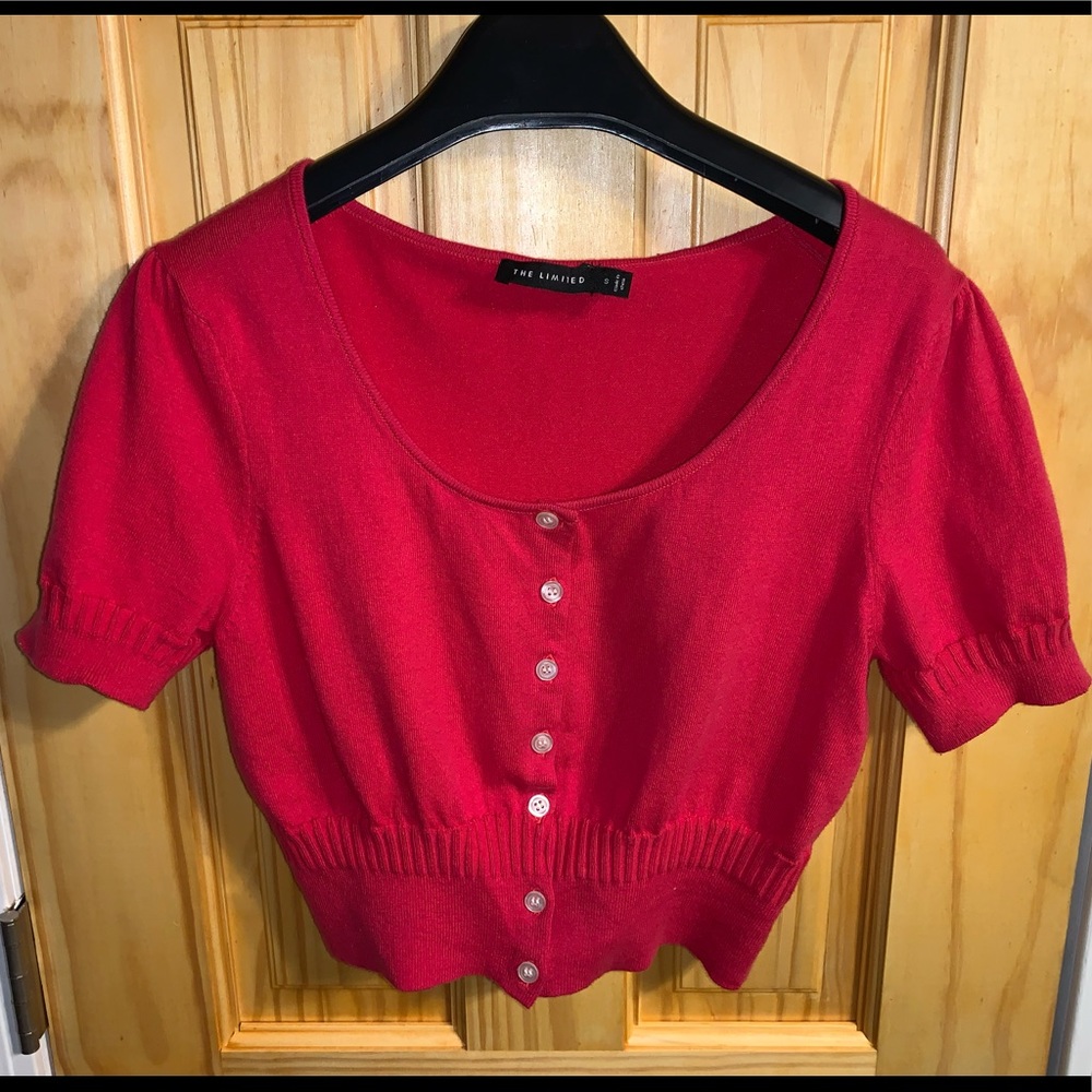 The Limited Pink Cropped Cardigan Sweater Shrug